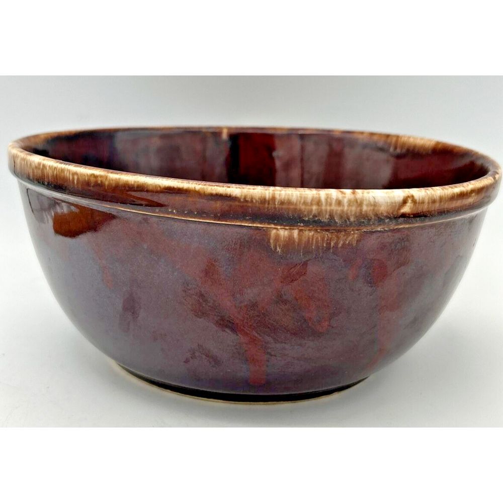 Vintage 1960'Kathy Kale for‎ McCoy~Brown Drip 8 1/4 inch Round Mixing Bowl